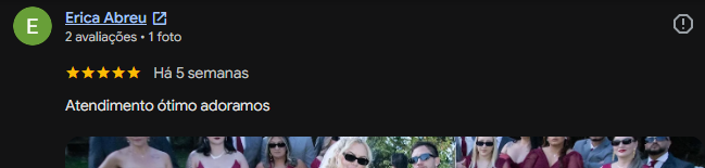 Avaliação de Erica Abreu no Google